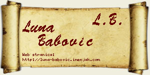 Luna Babović vizit kartica